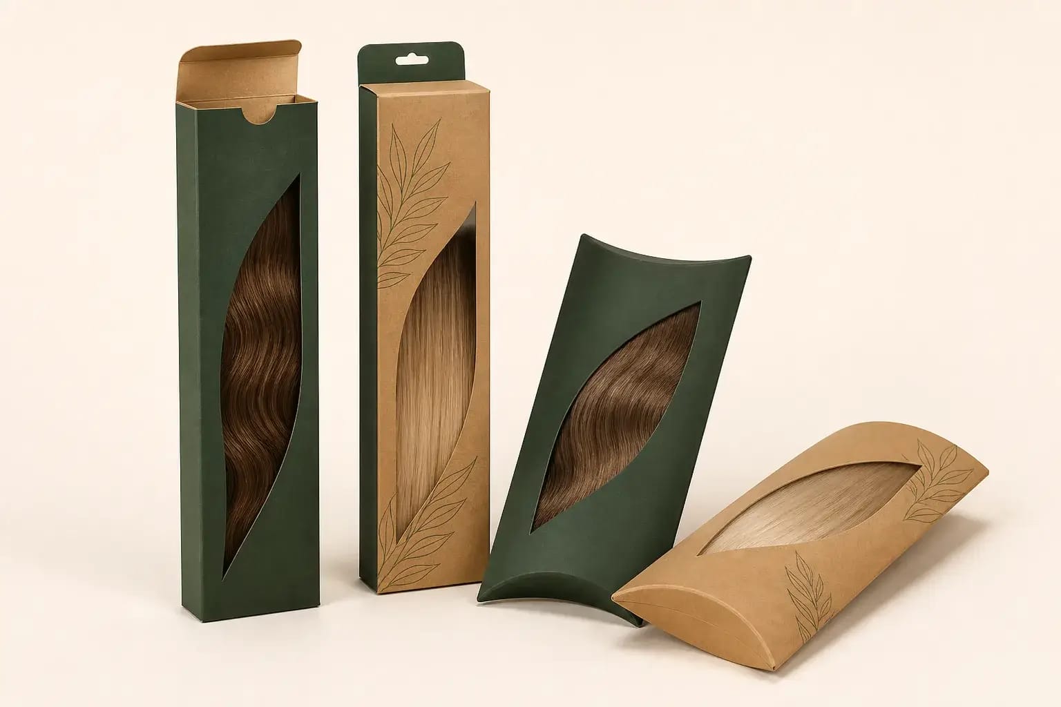 Custom hair extension boxes packaging — product photography