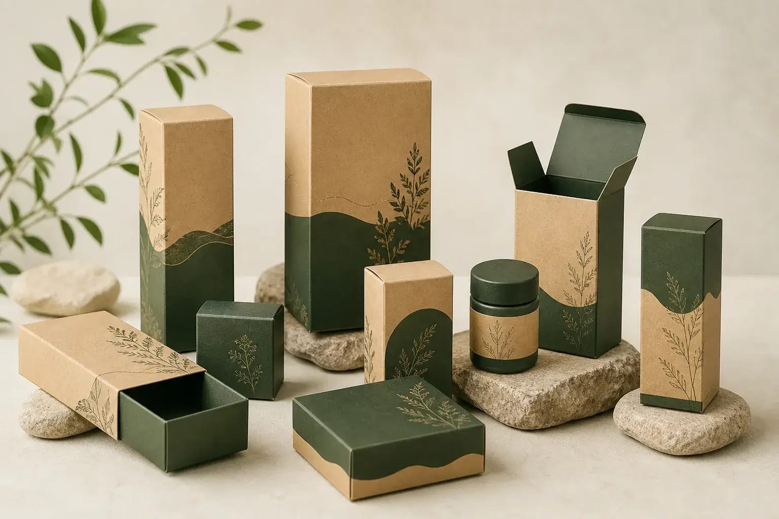 Custom hemp boxes packaging — product photography