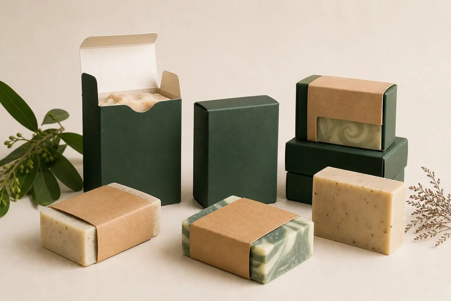 Custom soap boxes packaging — product photography