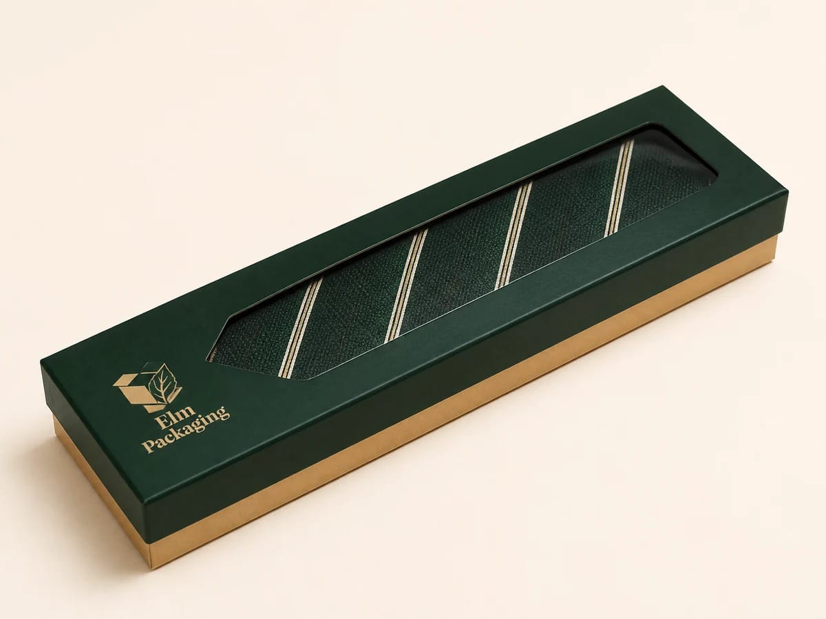 Custom custom window tie boxes packaging