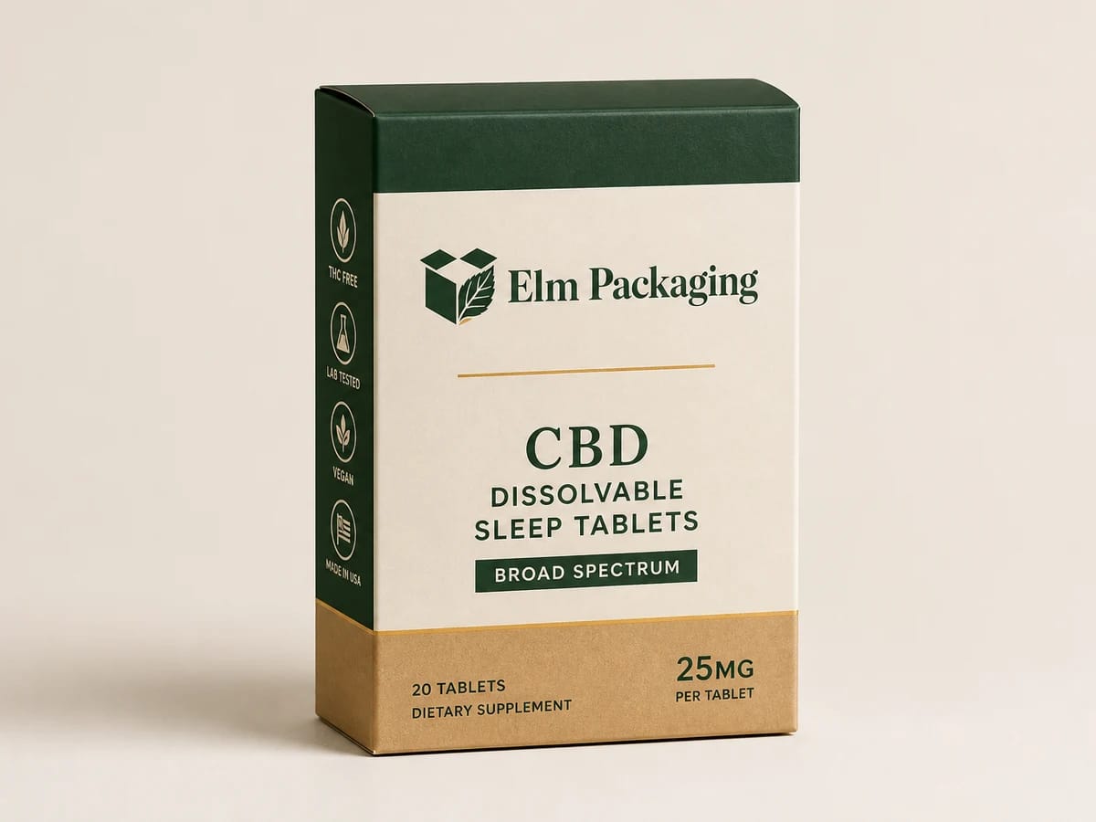Custom custom cbd dissolvable sleep tablets boxes packaging