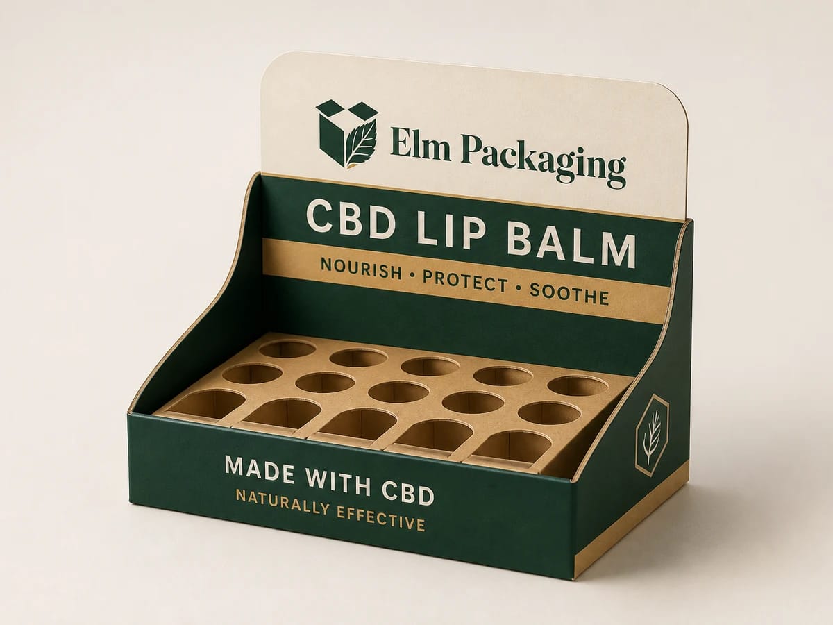 Custom custom cbd lip balm display boxes packaging