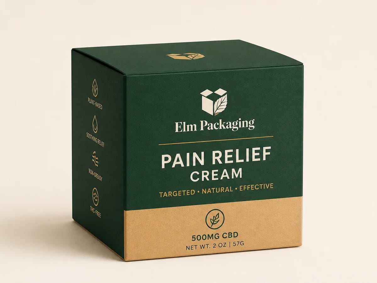 Custom custom cbd pain cream boxes packaging