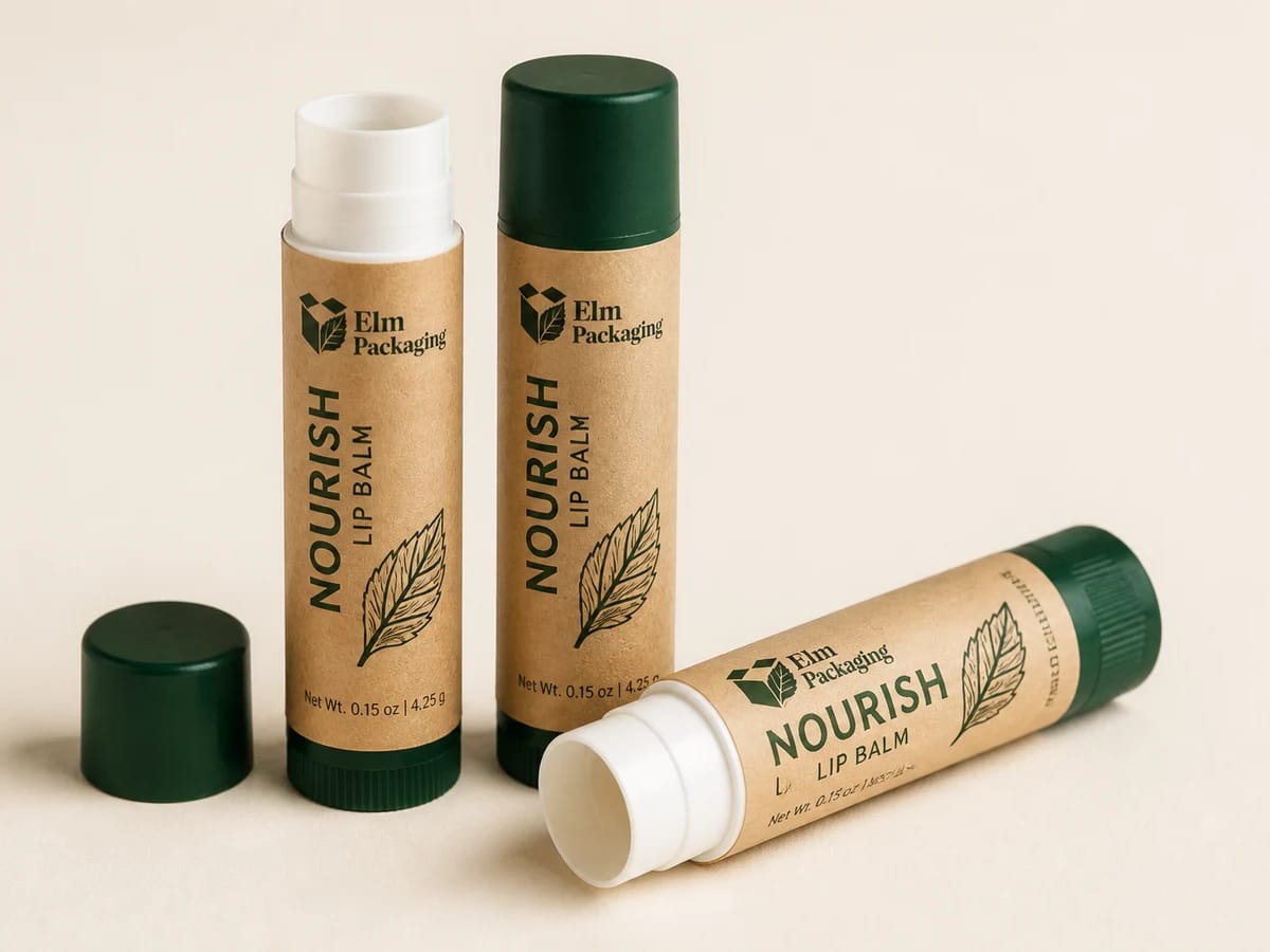 Custom custom kraft lip balm labels packaging