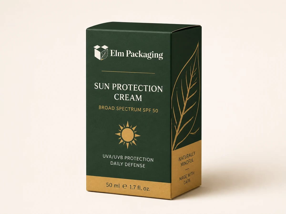 Custom custom sun protection cream boxes packaging