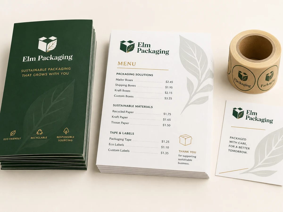 Custom custom menu printing packaging