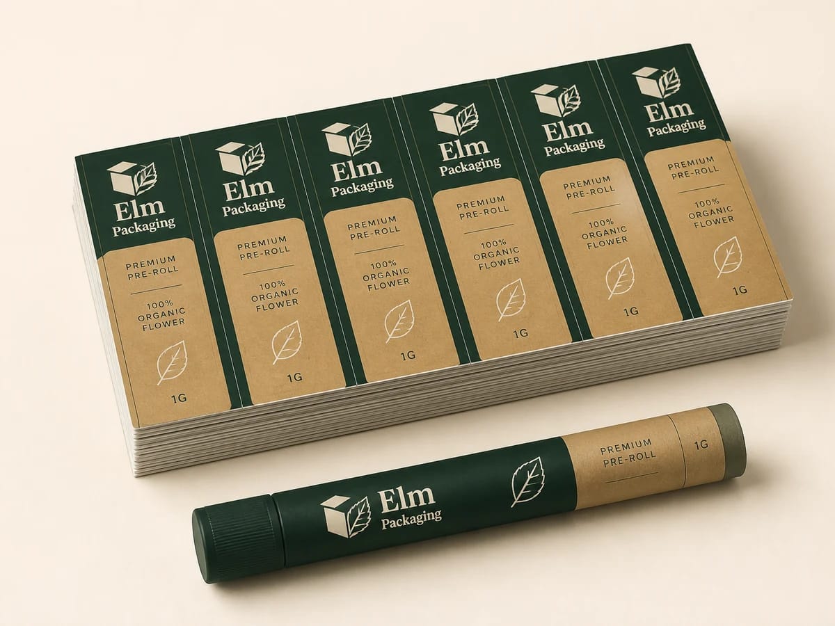 Custom custom pre-roll tube labels packaging