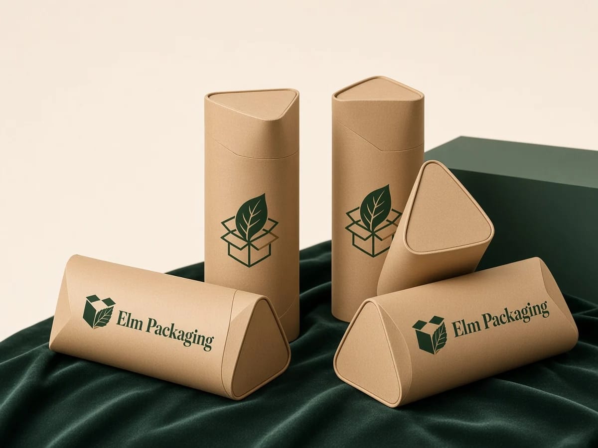 Custom custom kraft triangle tubes packaging