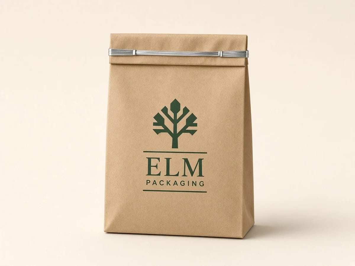 Custom custom tin tie kraft bags packaging