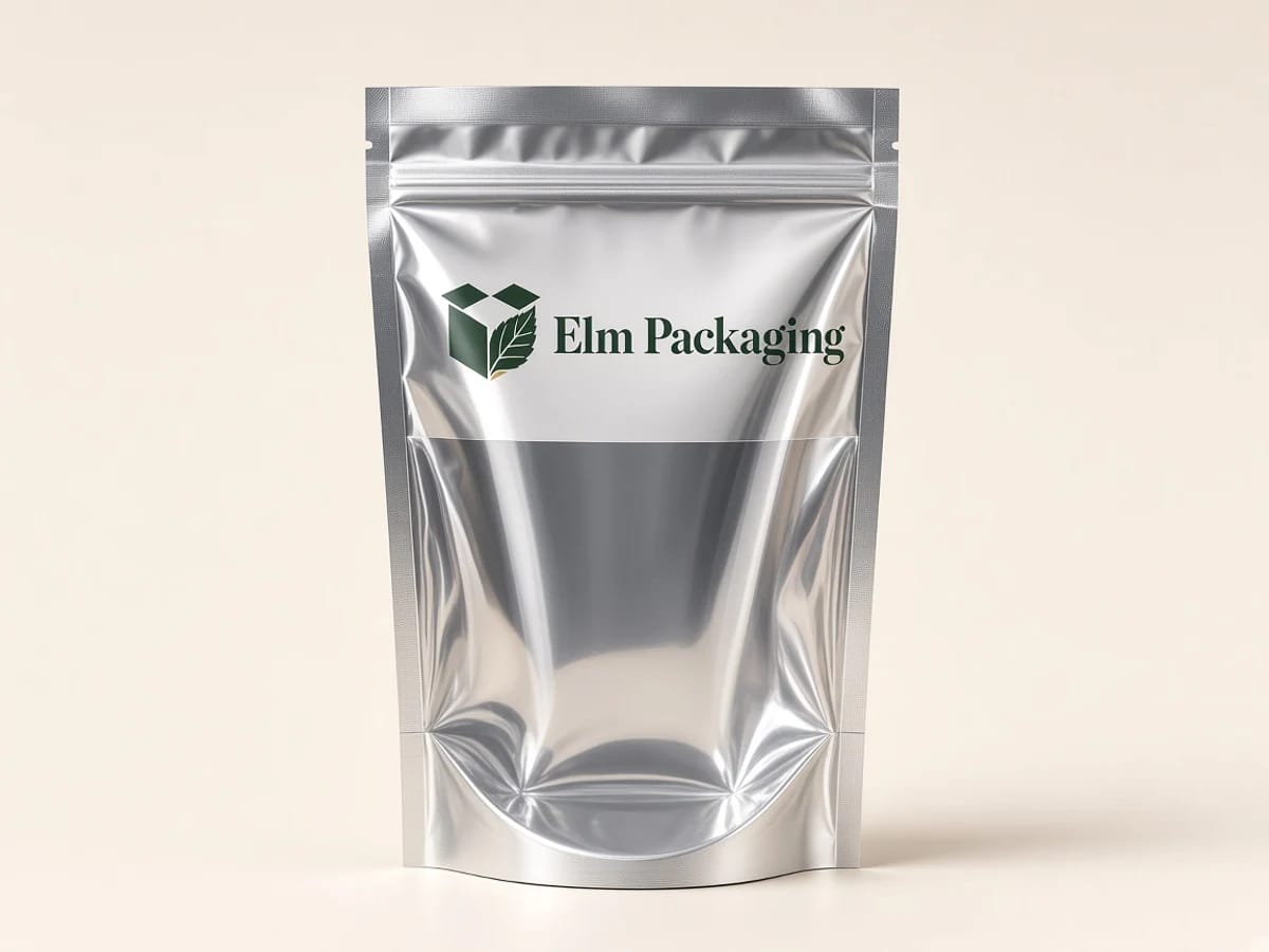 Custom custom foil mylar pouch bag with pvc window packaging