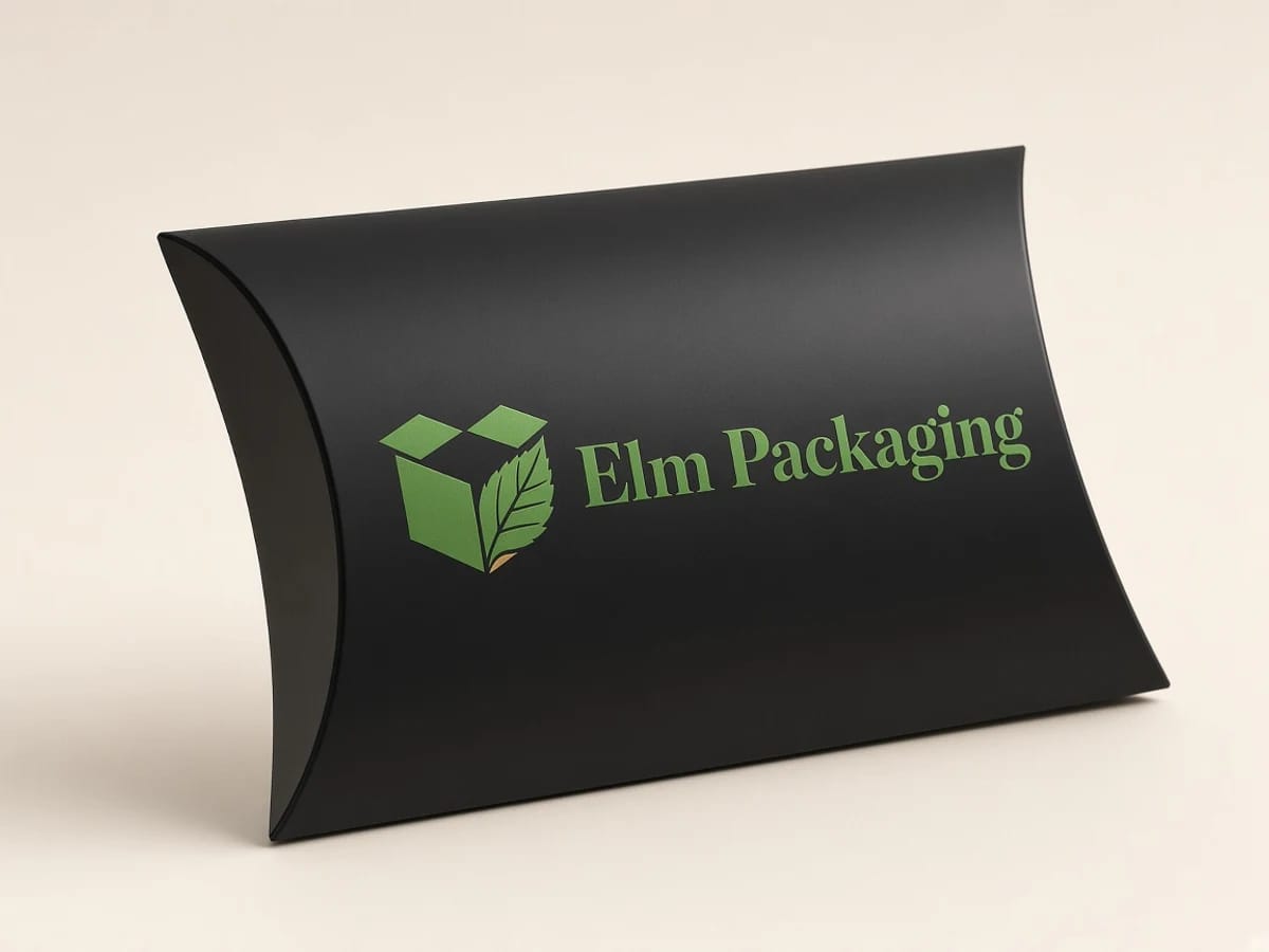 Custom custom black pillow boxes packaging