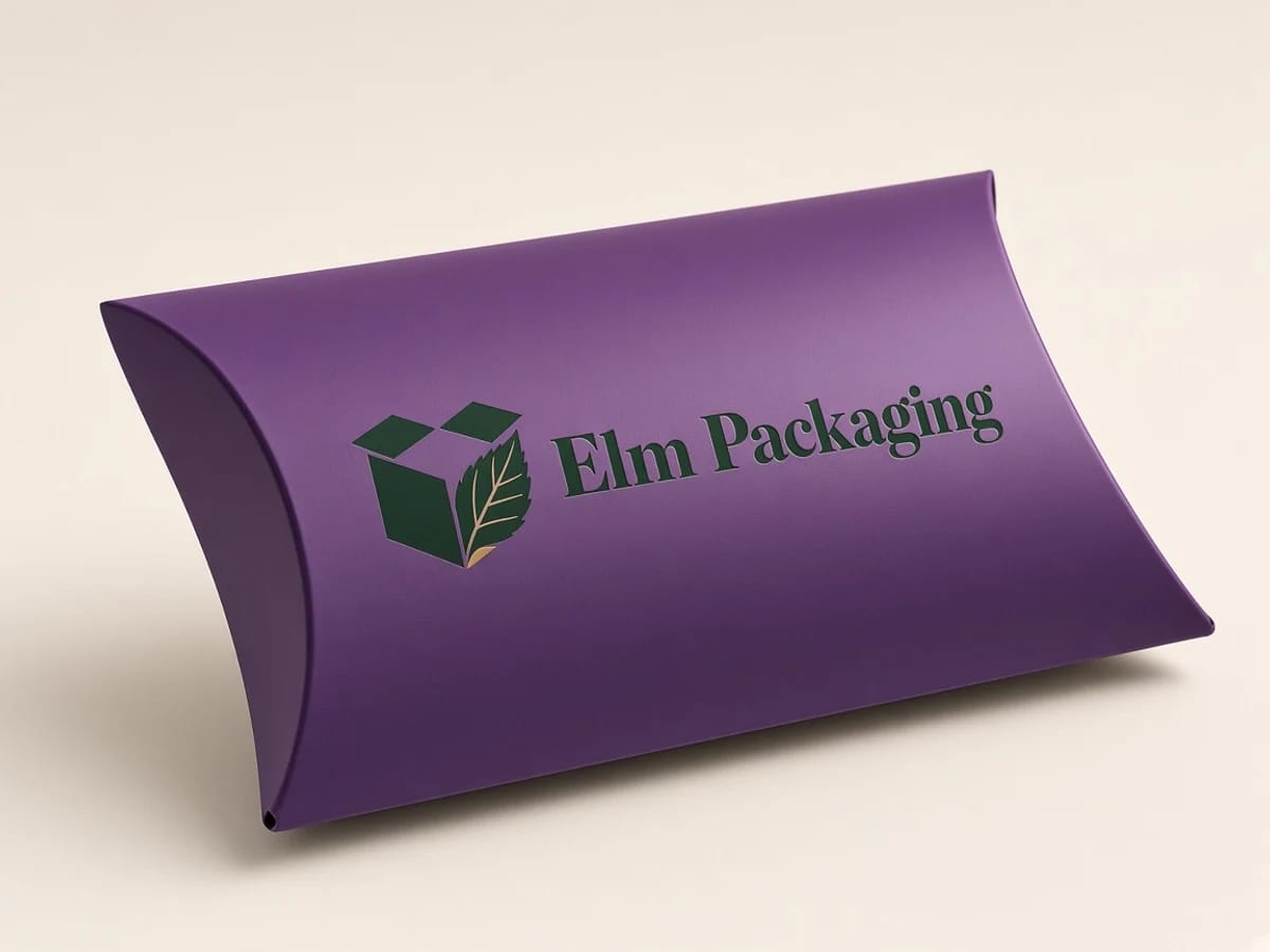 Custom custom purple pillow boxes packaging