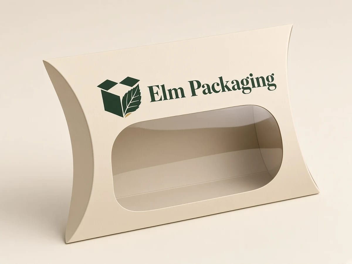Custom custom pillow boxes with window packaging