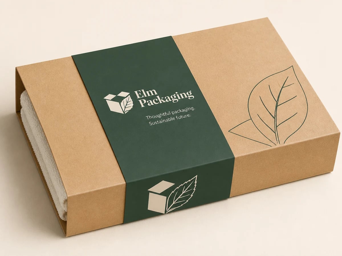 Custom Towel Packaging with custom brand printing