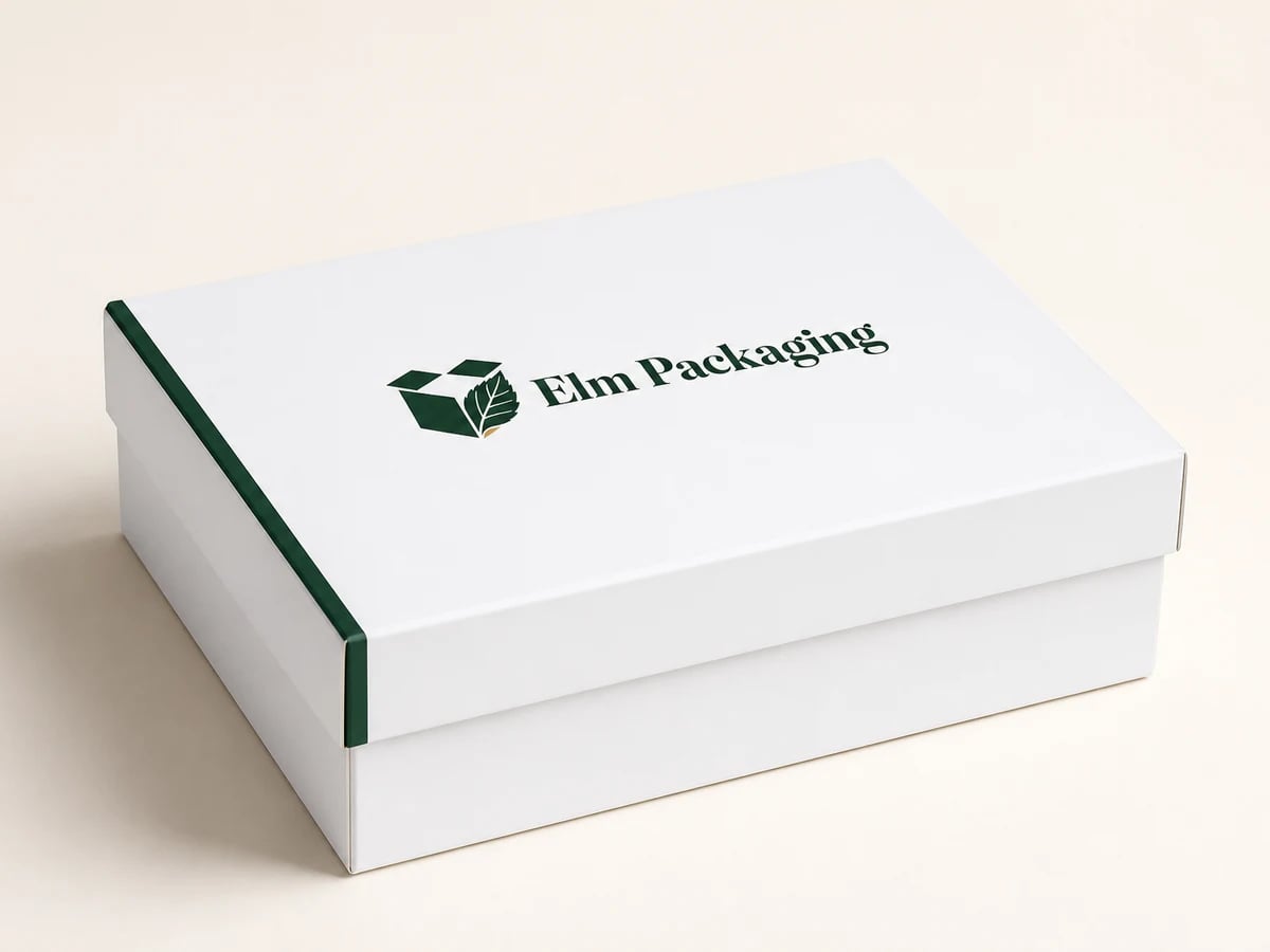 Custom White Apparel Box With Lid with custom brand printing