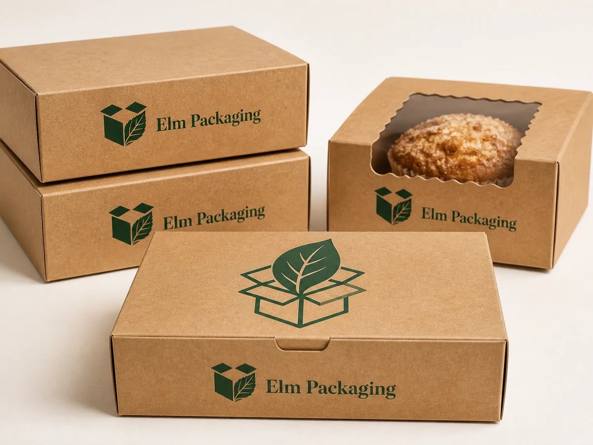 Custom Brown Bakery Boxes with custom brand printing