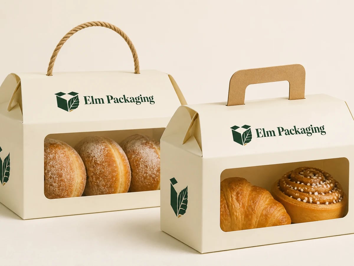 Custom Handle Window Boxes with custom brand printing