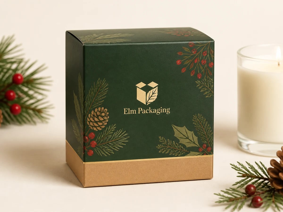 Custom Christmas Candle Boxes with custom brand printing