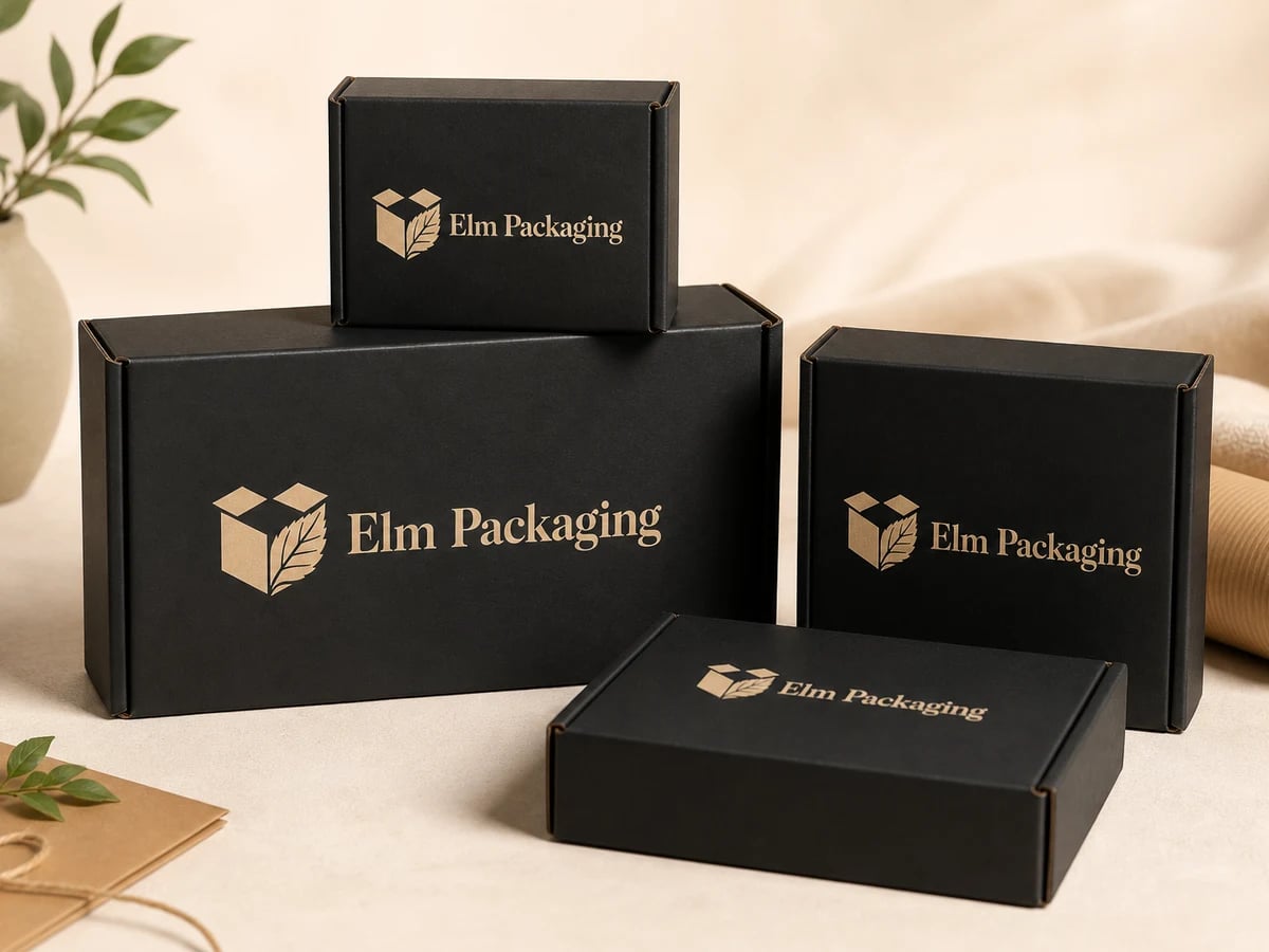 Custom Black Cardboard Boxes with custom brand printing
