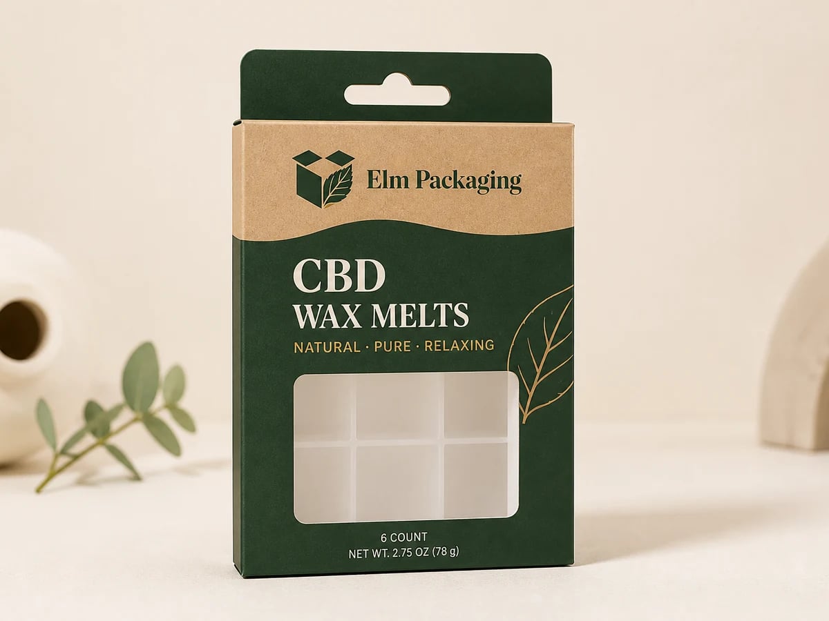 Custom CBD Wax Melt Packaging with custom brand printing