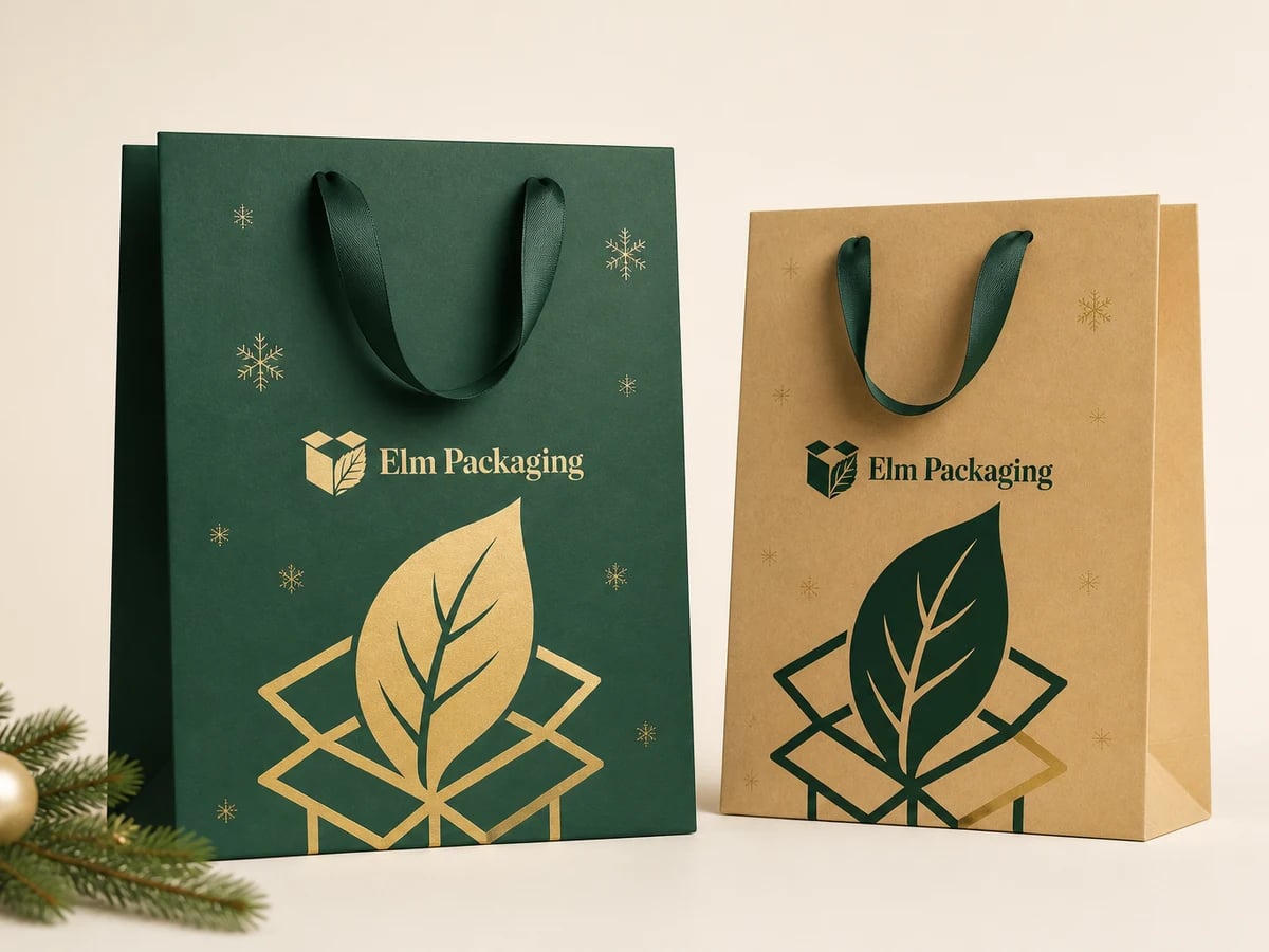 Custom Christmas Gift Bags with custom brand printing