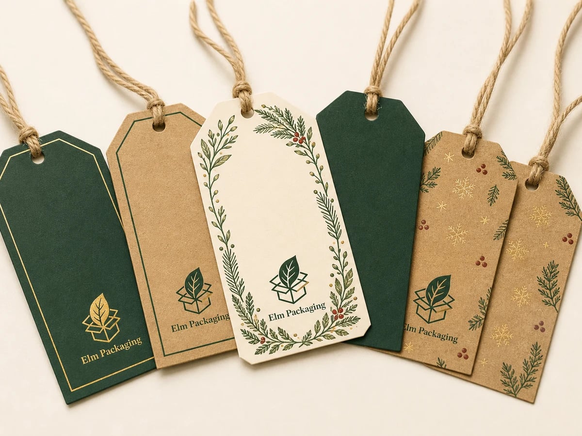 Custom Christmas Tags with custom brand printing
