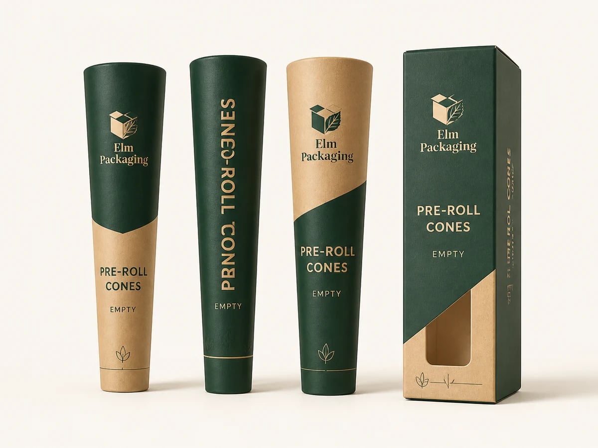 Custom Pre-Roll Cone Packaging with custom brand printing
