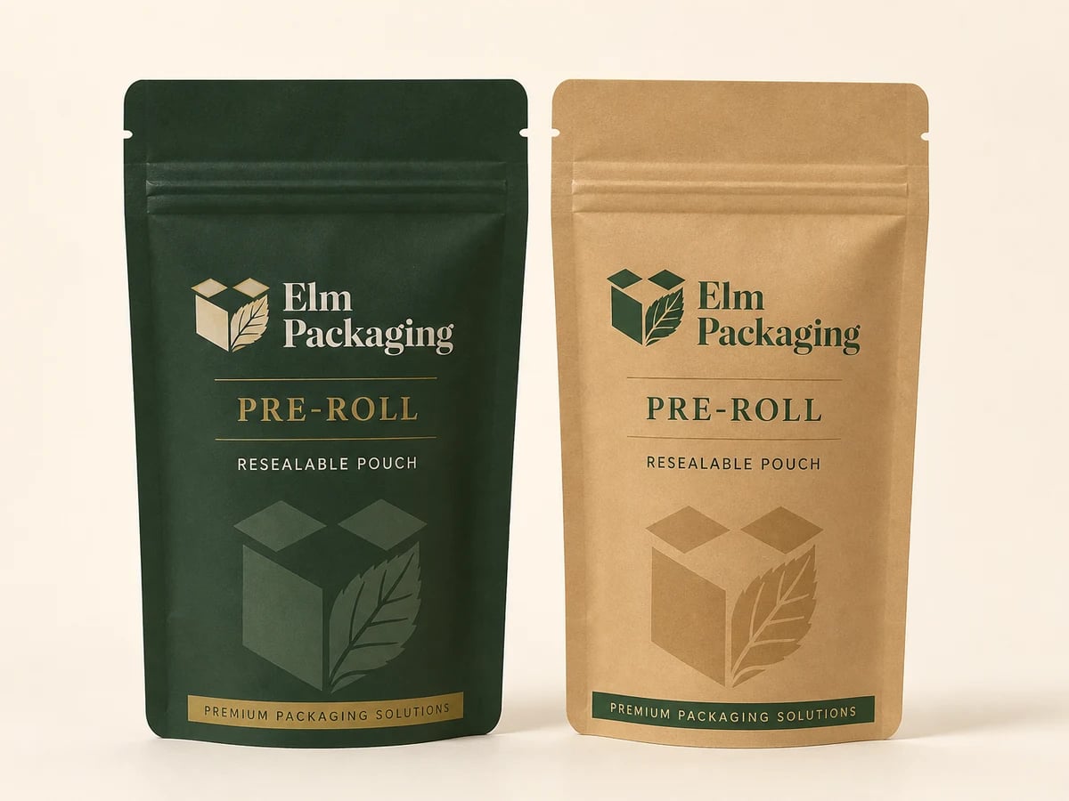 Custom Pre-Roll Mylar Bags with custom brand printing