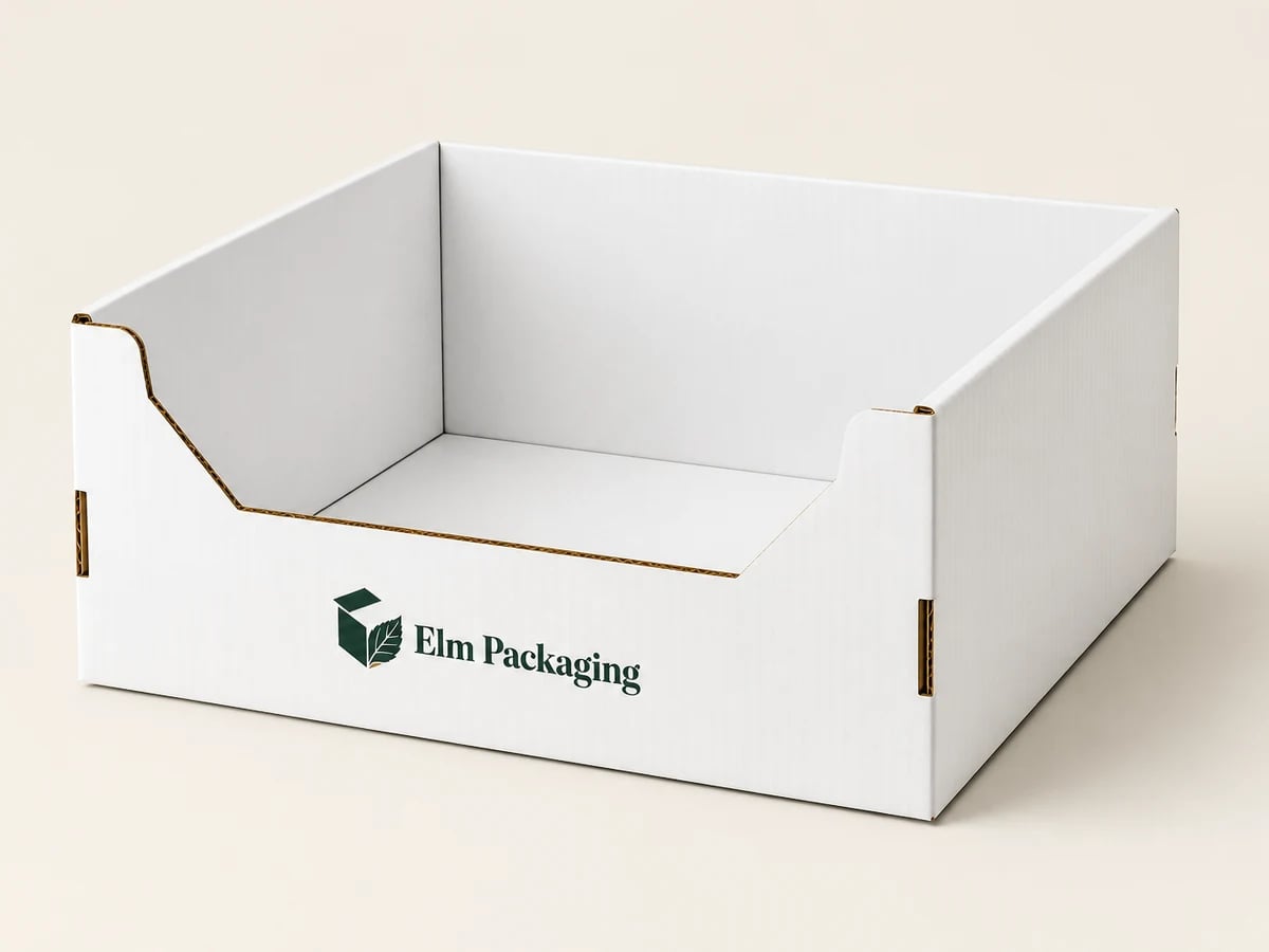Custom White Bin Boxes with custom brand printing