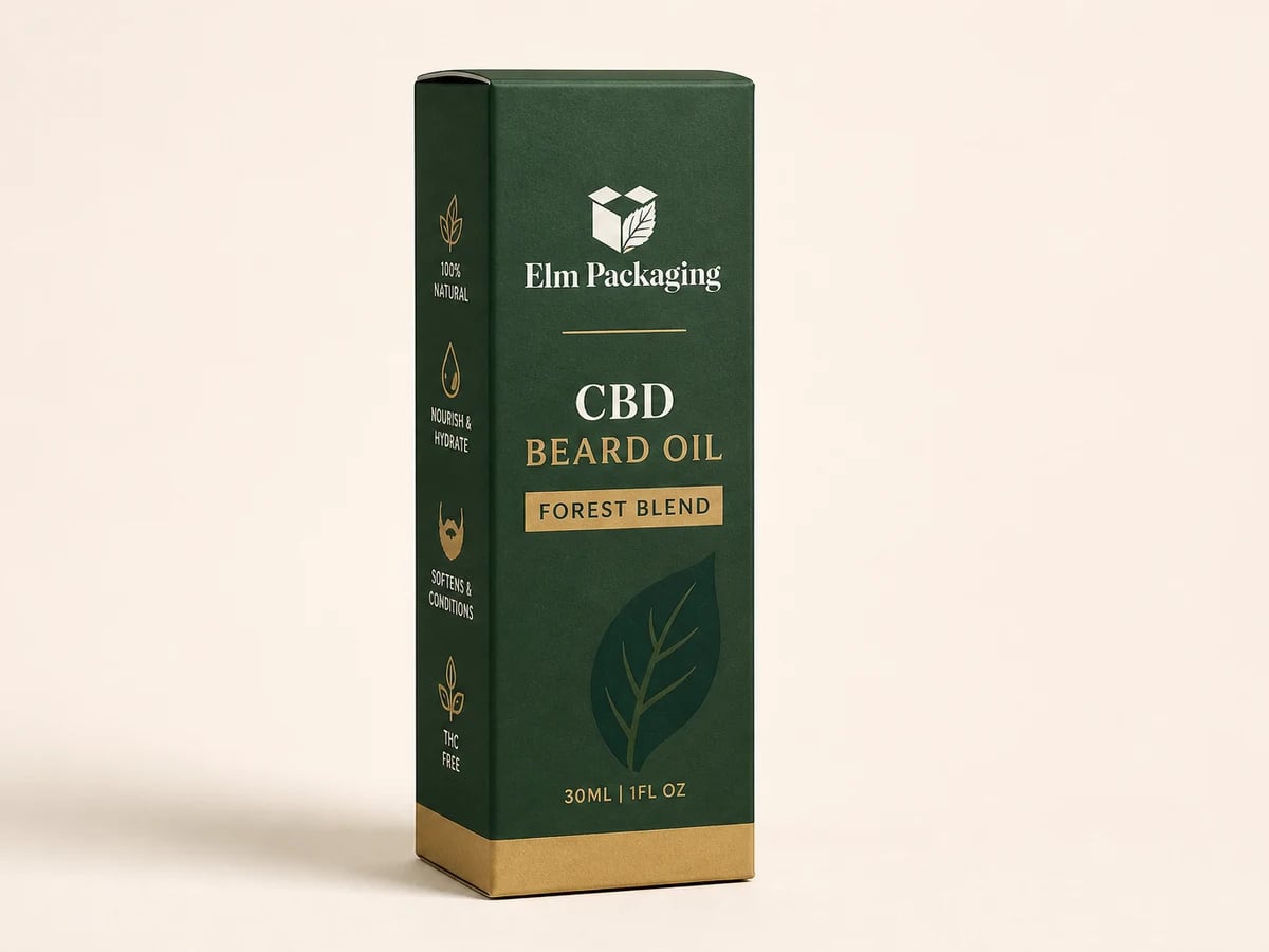 Custom CBD Beard Oil Boxes with custom brand printing