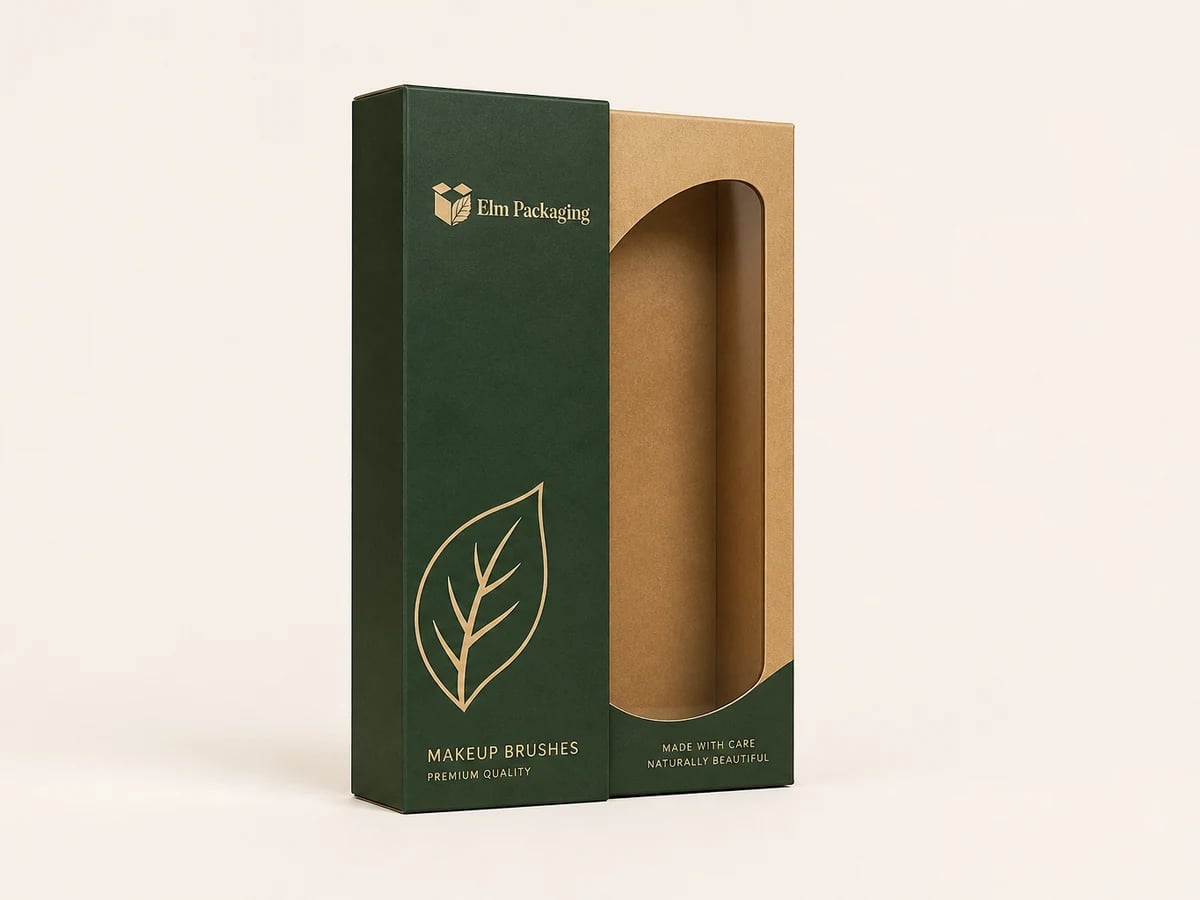 Custom Makeup Brush Packaging with custom brand printing