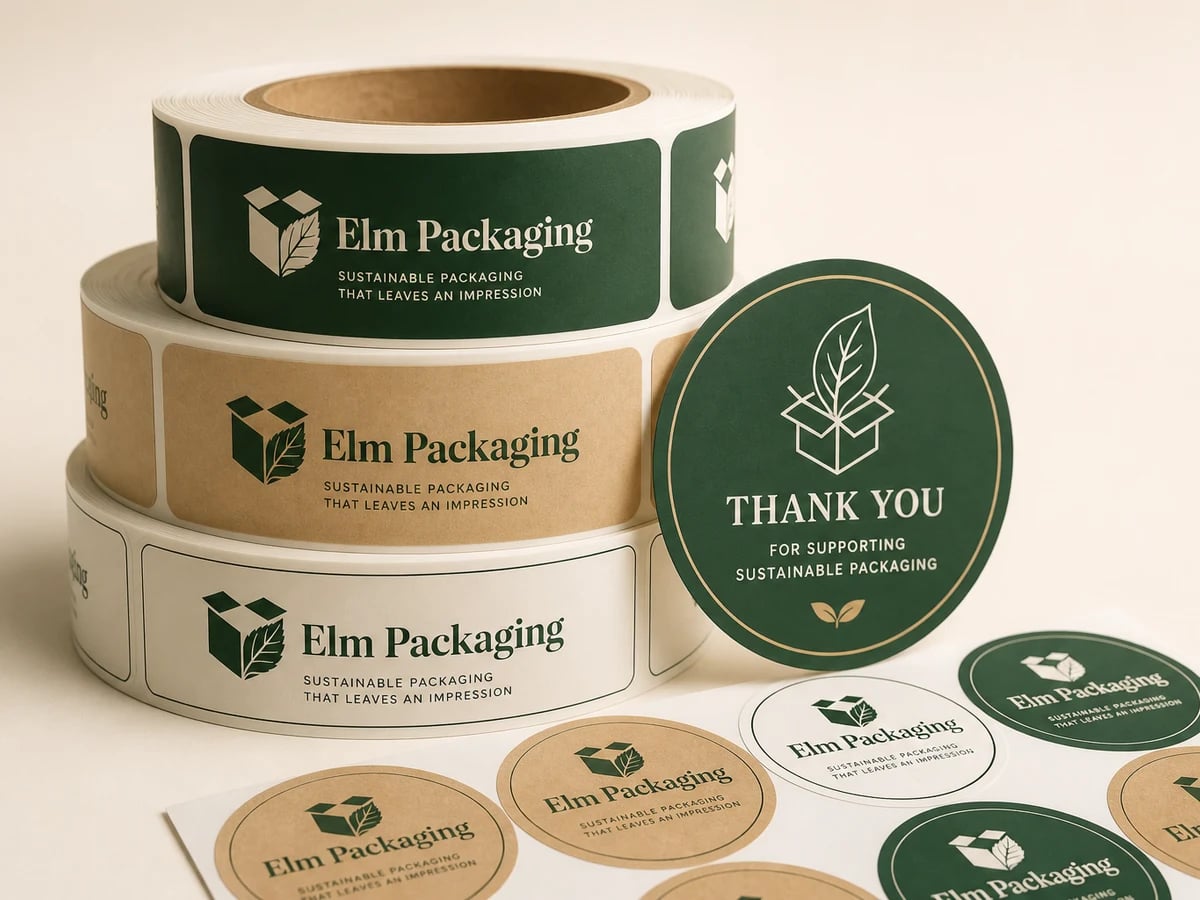 Custom Cake Box Labels with custom brand printing