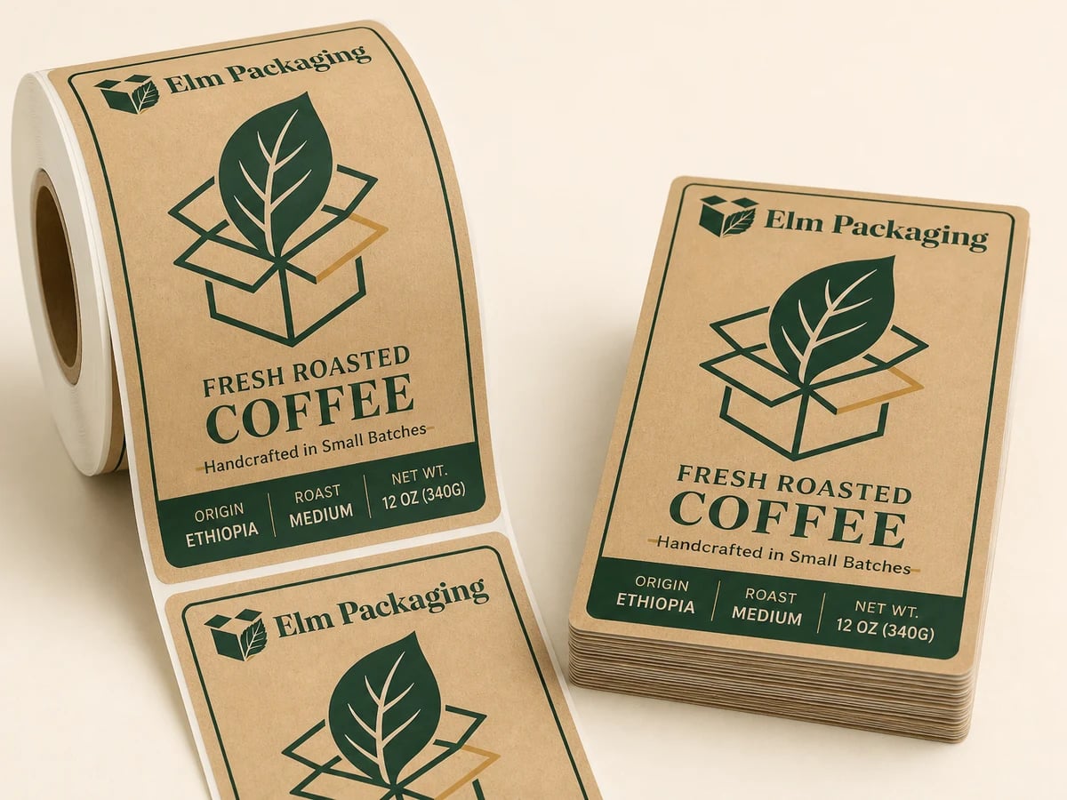 Custom Coffee Bags Label with custom brand printing