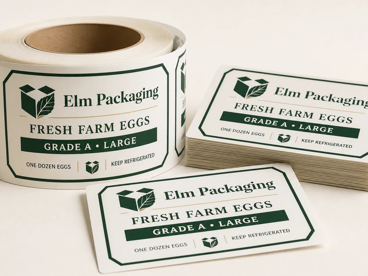 Custom Egg Carton Labels with custom brand printing
