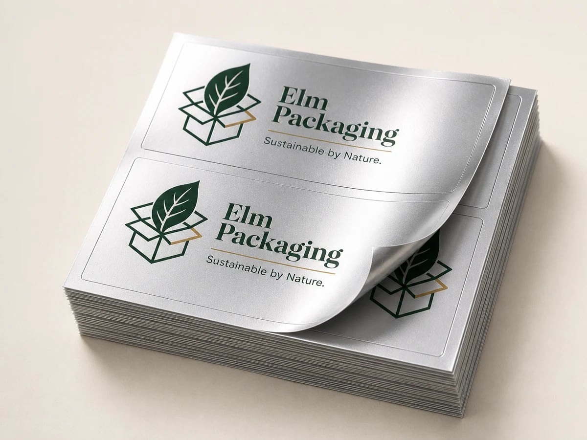 Custom Silver Mylar Labels with custom brand printing