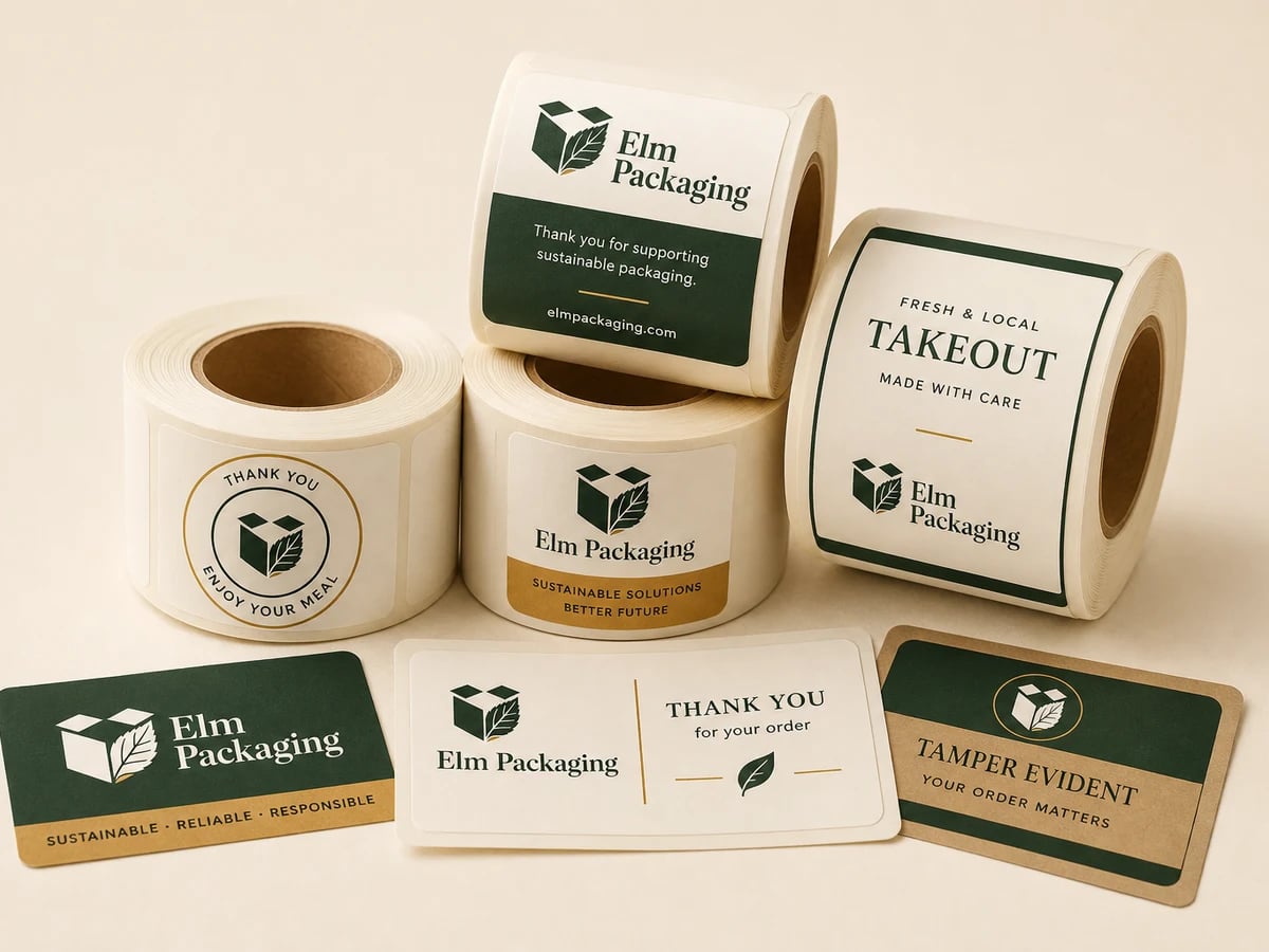 Custom Takeout Labels with custom brand printing