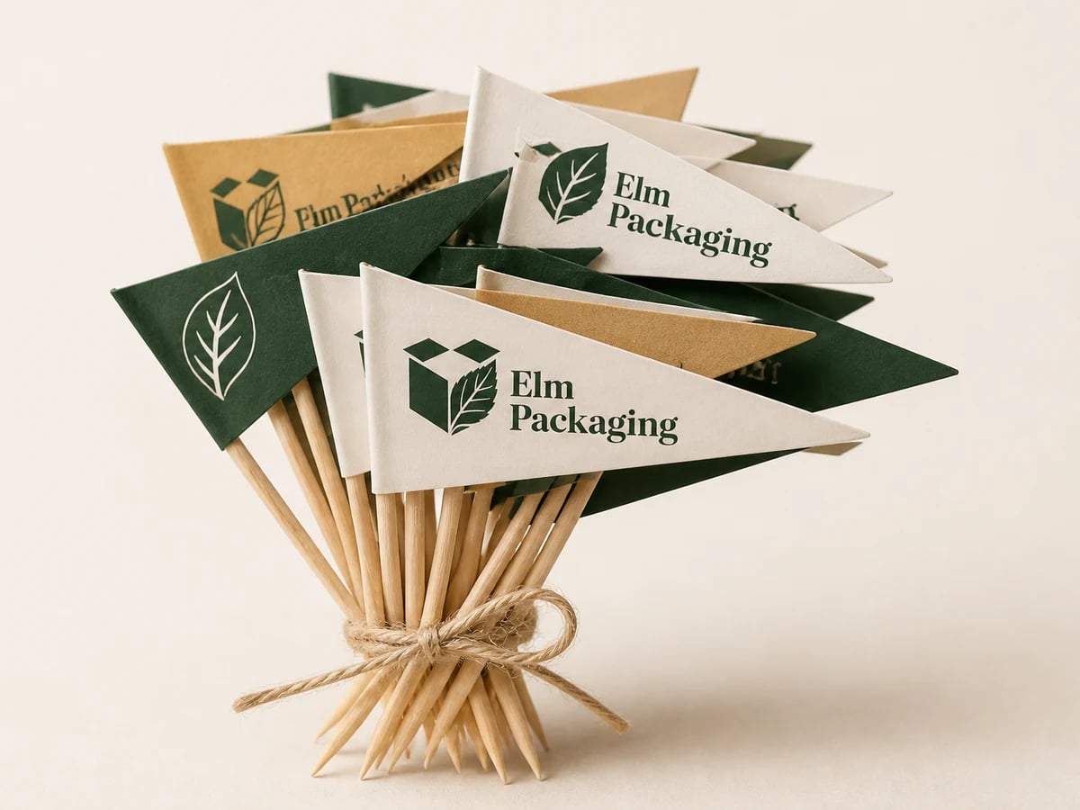Custom Toothpick Flags with custom brand printing