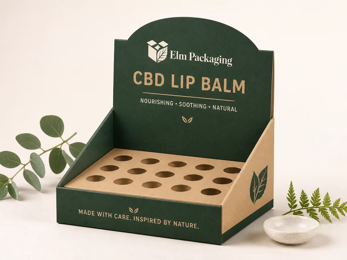Custom CBD Lip Balm Display Boxes with custom brand printing