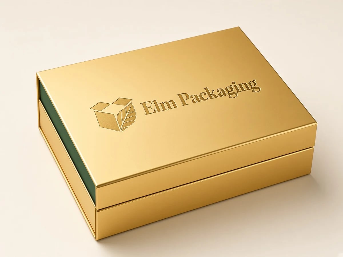 Custom Gold Magnetic Gift Boxes with custom brand printing