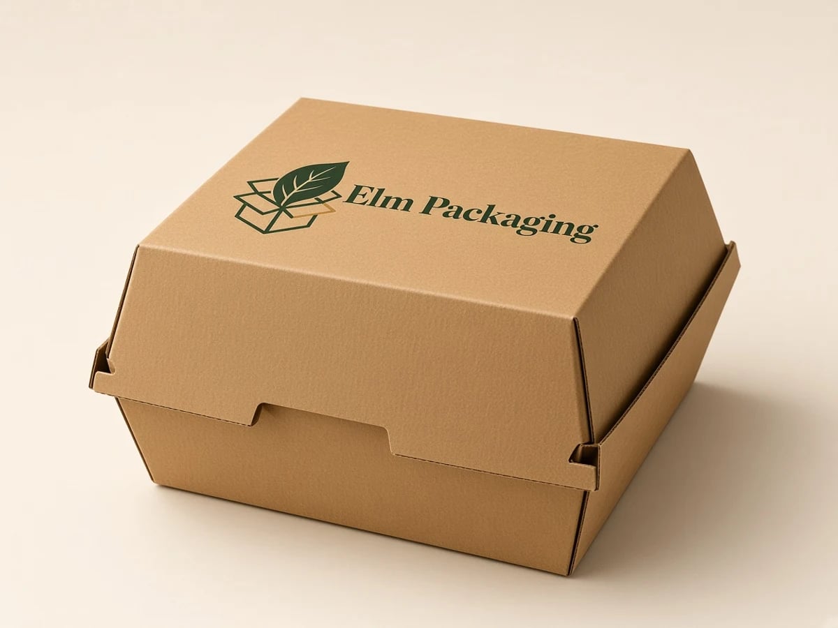 Custom Kraft Burger Boxes with custom brand printing
