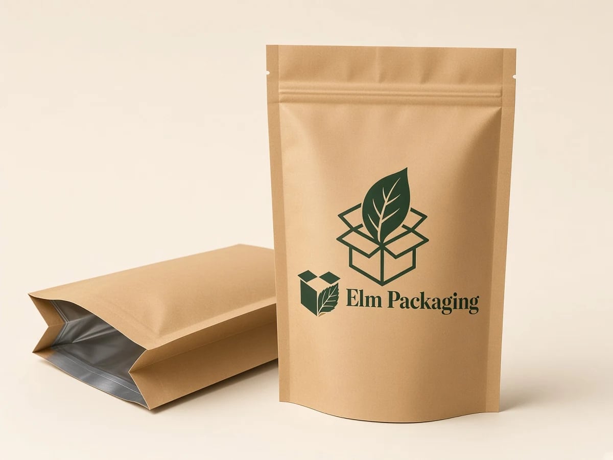 Custom Kraft Mylar Bags with custom brand printing