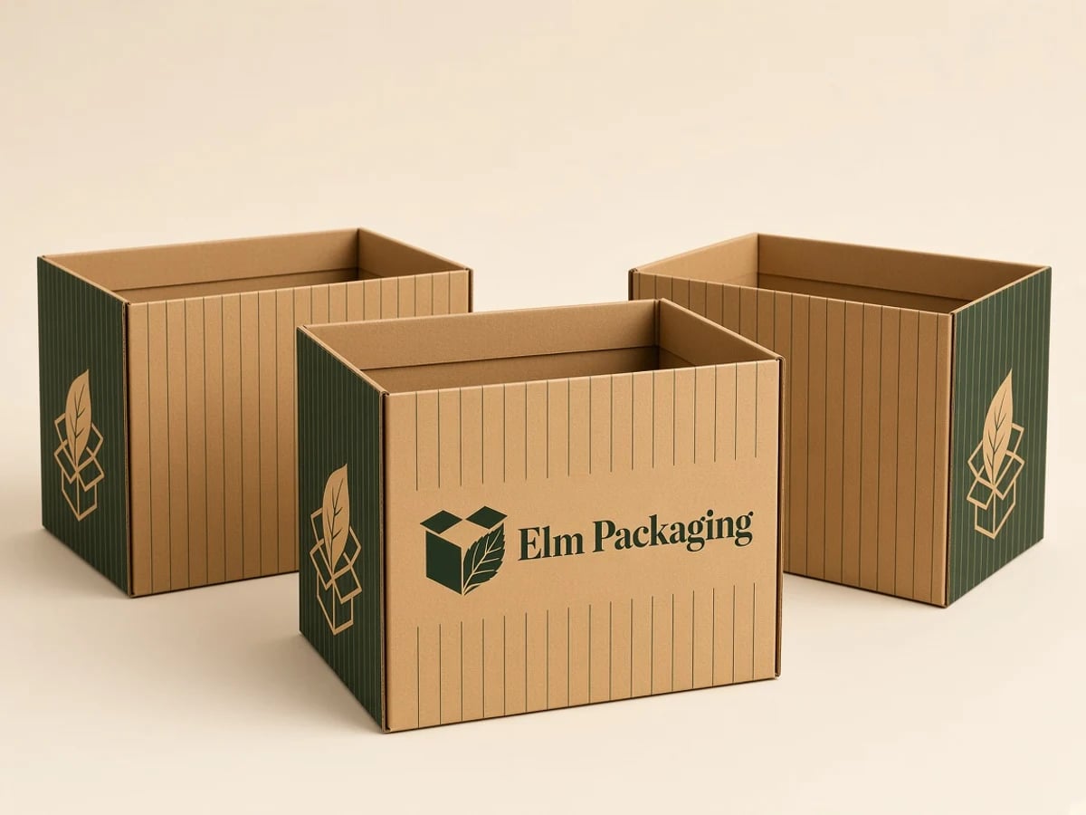 Custom Kraft Pinstripe Gift Boxes with custom brand printing