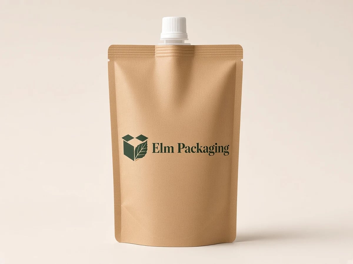 Custom Kraft Spout Pouches with custom brand printing