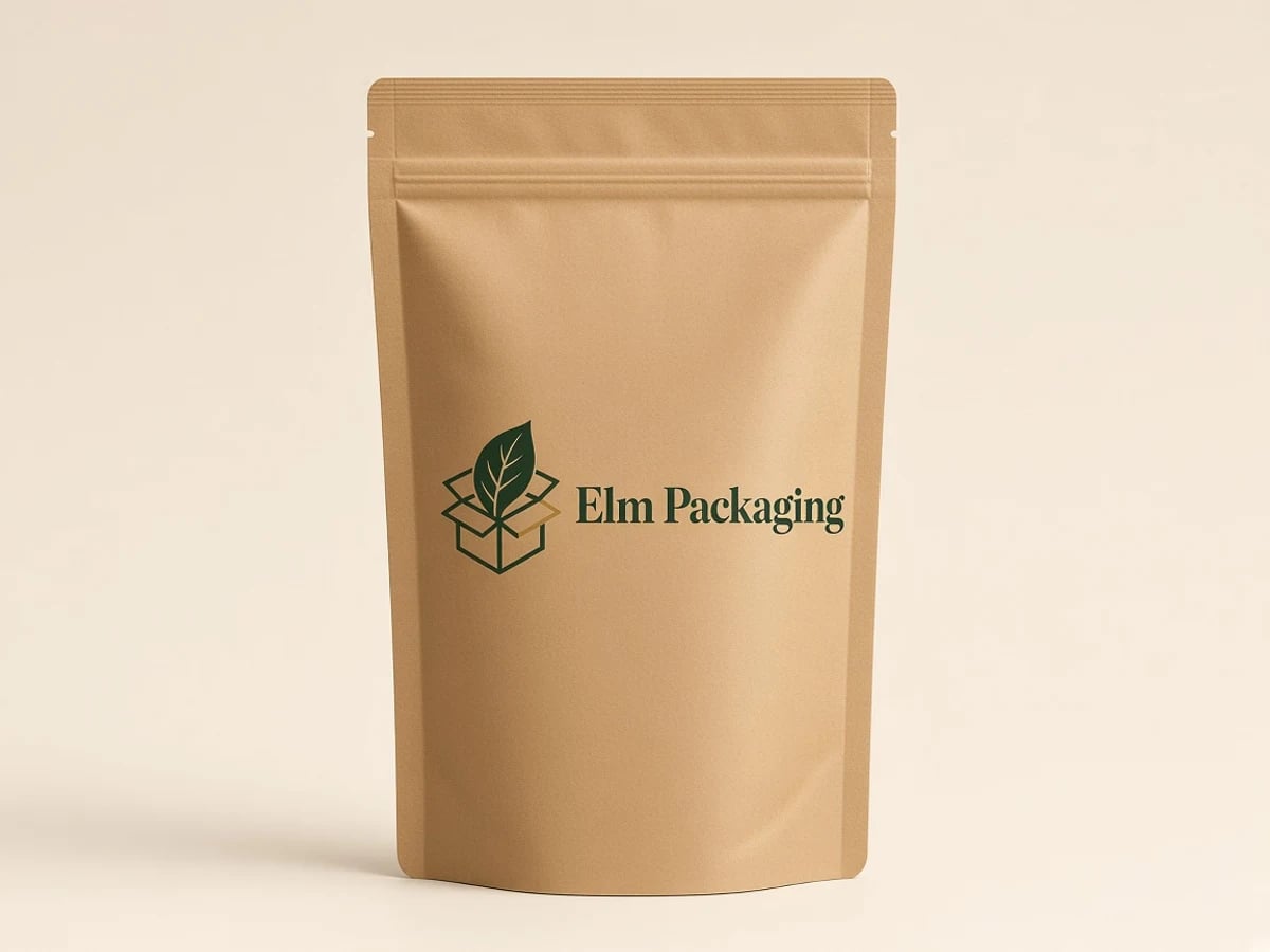 Custom Kraft Stand Up Pouches with custom brand printing