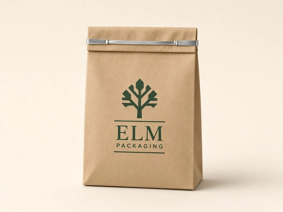 Custom Tin Tie Kraft Bags with custom brand printing