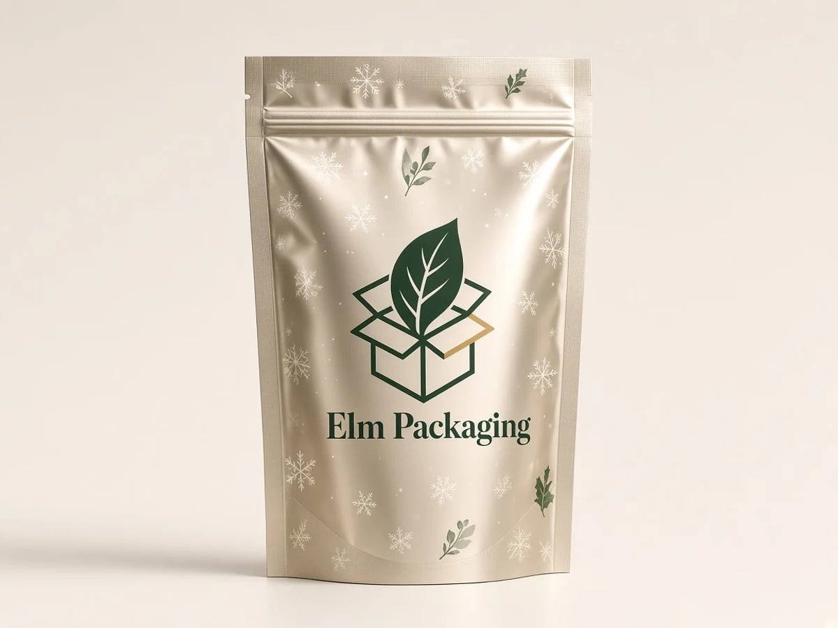 Custom Christmas Mylar Bags with custom brand printing