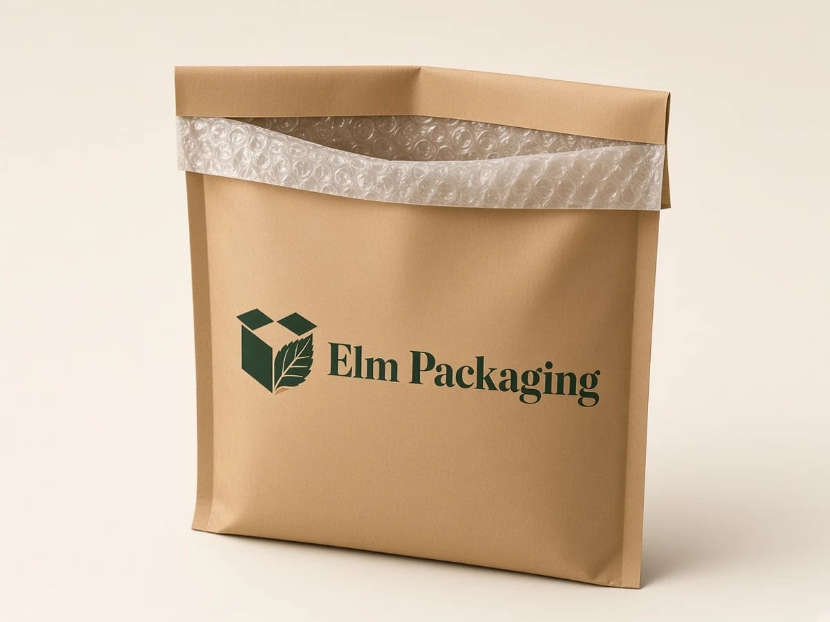 Custom Compostable Bubble Mailers with custom brand printing