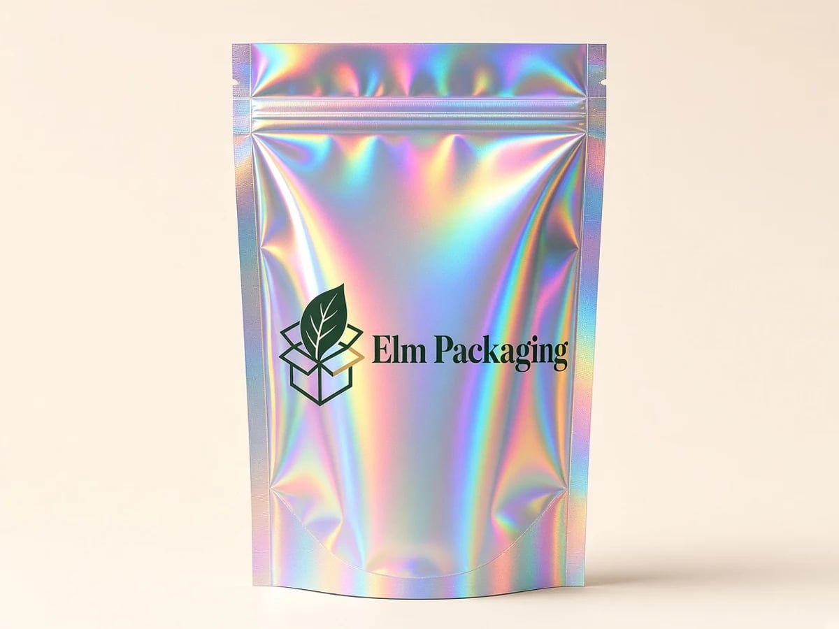 Custom Holographic Mylar Bag For Food with custom brand printing