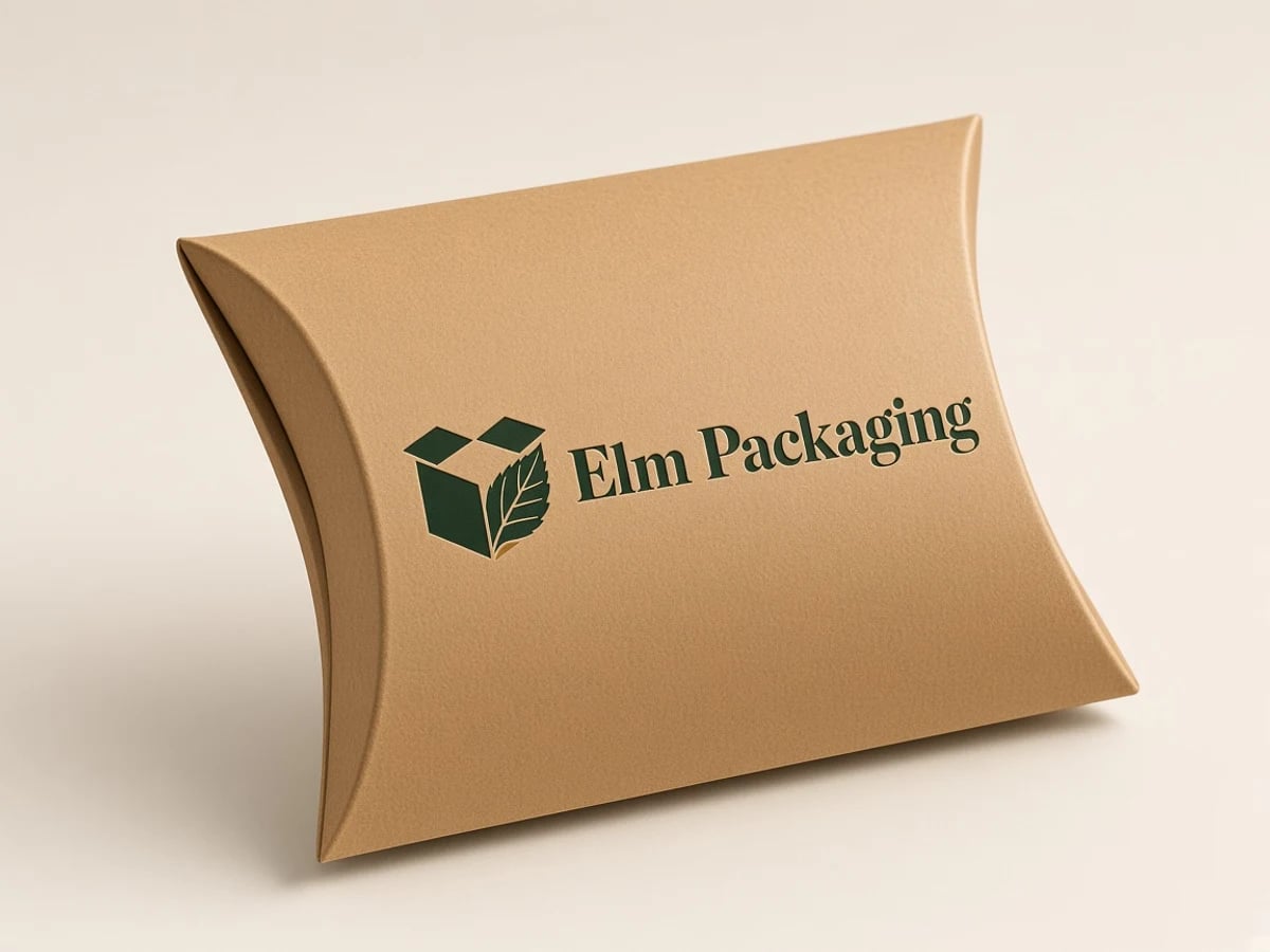 Custom Kraft Pillow Boxes with custom brand printing