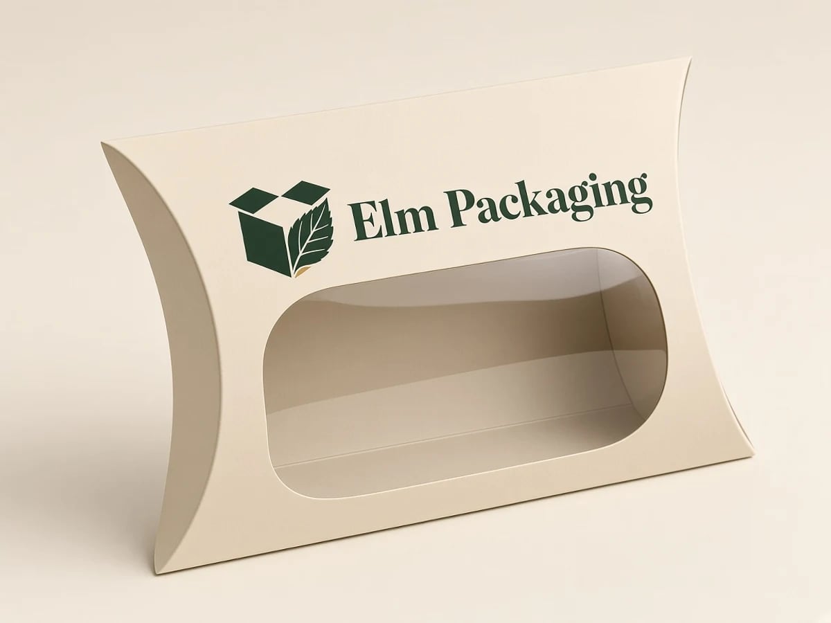 Custom Pillow Boxes with Window with custom brand printing
